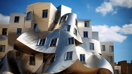 bizarre architecture of art building, creative style comeliness