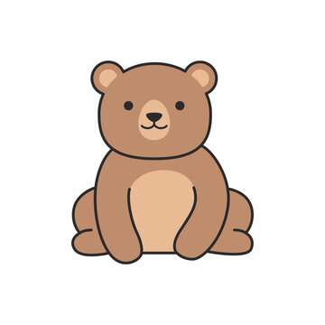 Cute teddy bear icon. Cartoon illustration of cute teddy bear vector icon for web design