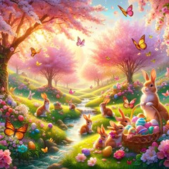 Obraz na płótnie Canvas Colorful Easter - Fun with Eggs