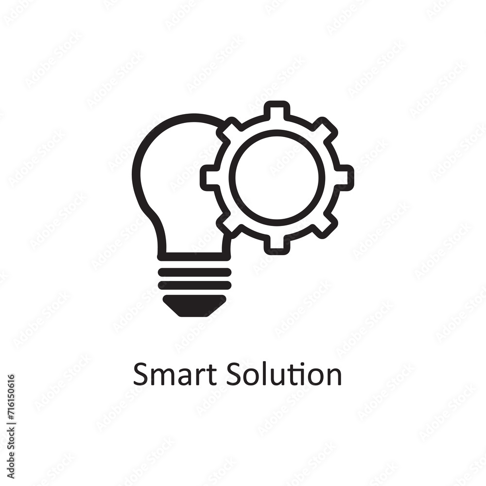 Poster smart solution flat icon. flat smart solution icon. for web design, apps, simple illustration on whi