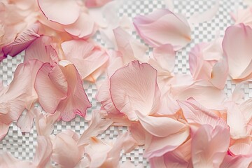 Transparent PNG available elegant collection of soft pink flower petals isolated on a transparent background.