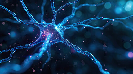 3D Brain Neuron Vector Icon Anatomy Background Design