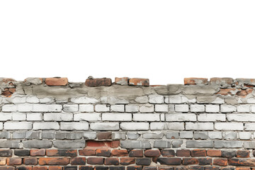 half built brick wall, on transparent background