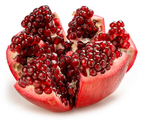 Red Pomegranate isolated on white background, Pomegranate on White Background With clipping path.