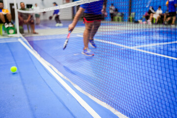 Pickleball player stepping in the kitchen