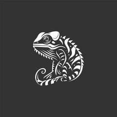Obraz premium Chameleon logo design vector illustration