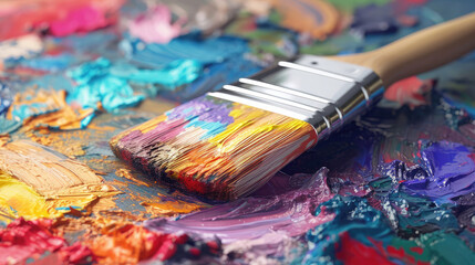 Fototapeta premium 3D Paint Brush Vector Icon Background Design