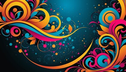 Abstract Colorful Background in Paper Style Art