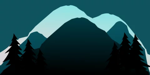 Abwaschbare Fototapete Grün blau mountain landscape