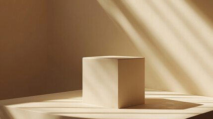 Square Object Placed on Table, Simple, Clear, and Direct Photo