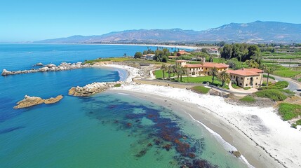 aerial view background ocean seashore, sea bay, seashore