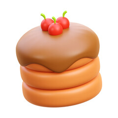 3d render pancake icon