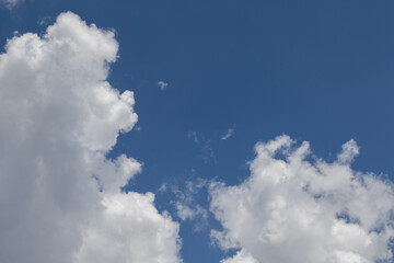 The shape of a man and his dog isolated in the clouds image for background use