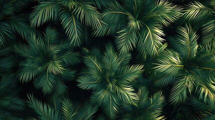 Fototapeta na wymiar aerial view background palm trees