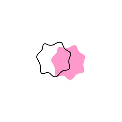 pink blob with outline elements.graphic