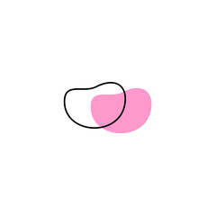 pink blob with outline elements.graphic