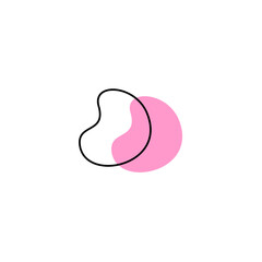 pink blob with outline elements.graphic