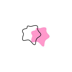 pink blob with outline elements.graphic