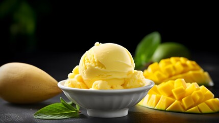 Mango and mango ice cream