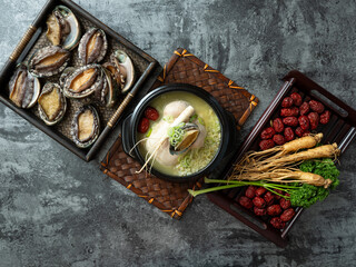 samgyetang, chicken soup with ginseng, Samgyetang ingredients