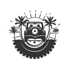 Off Road Wheel Illustration Clip Art Design Shape. Beach Silhouette Icon Vector. © josepperianes