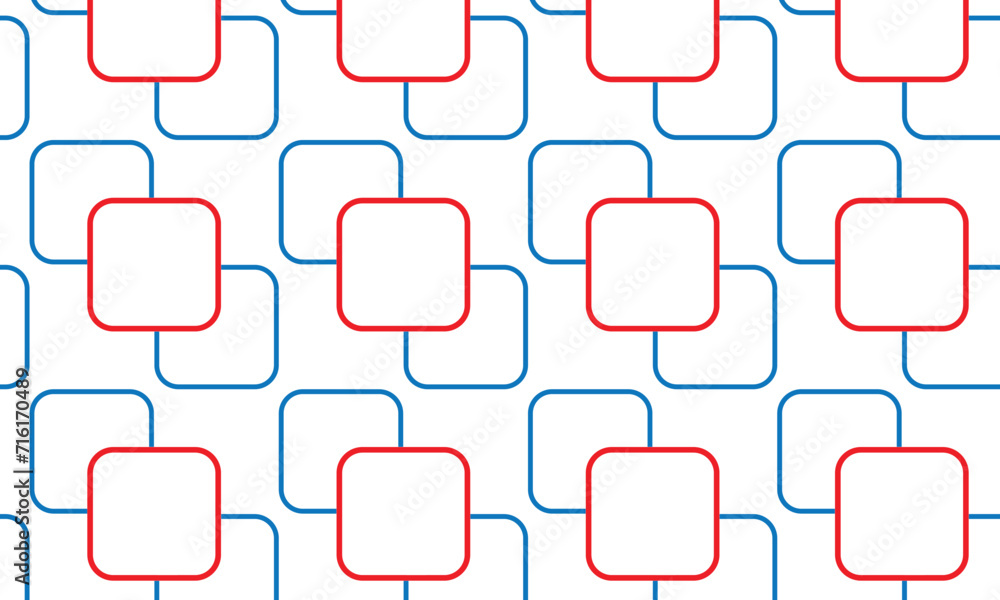 Aufkleber abstract modern red blue rounded rectangle pattern.