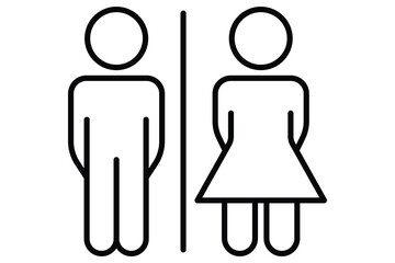 Restroom icon. icon related to public restroom facilities, public navigation. line icon style. element illustration