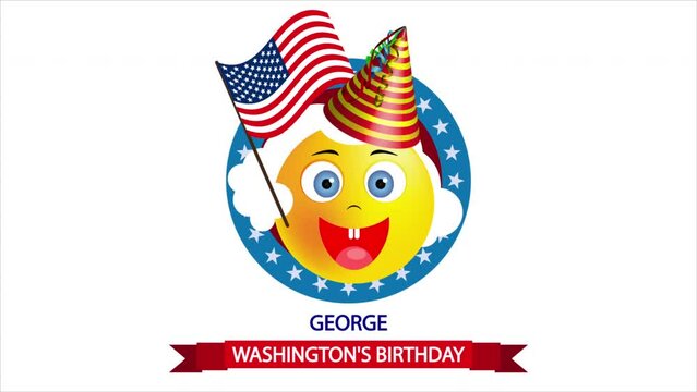 George Washingtons birthday, art video illustration.