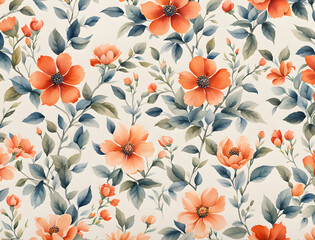 oriental-painting-of-vintage-mini-floral-pattern-minimalist-style-creating-a-sense-of-space-for
