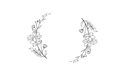 Floral Monogram Frame Vector