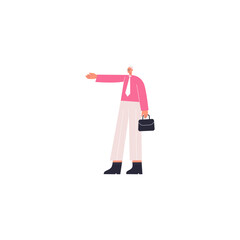 pose of people going to work in pink clothes person