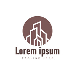 Modern City Building Logo Design, Luxurious and Simple Urban Architecture