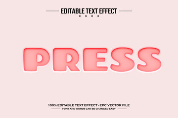 Press 3D editable text effect template