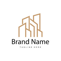 Modern City Building Logo Design, Luxurious and Simple Urban Architecture