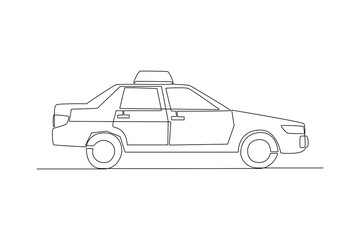 Obraz premium Continuous one line drawing Public service transportation concept. Doodle vector illustration.