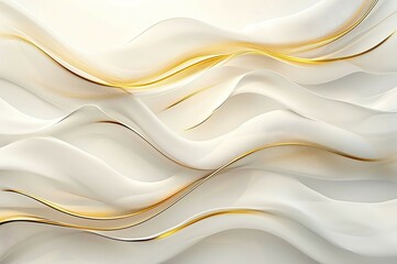 Shiny elegant gold and white wave abstract background.