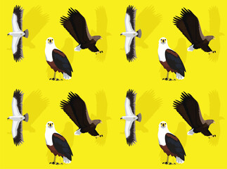 Bird Sea Eagle Fish Cute Seamless Wallpaper Background