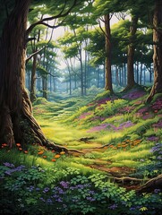 Enchanting Meadow Painting: Mystical Forest Clearings, Clearing Grass & Countryside Art