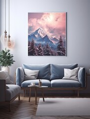 Nordic Winter Landscapes: Canvas Print with Chilly Mountain Views
