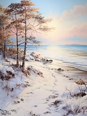 Nordic Winter Landscapes - Snowy Beaches Calmness
