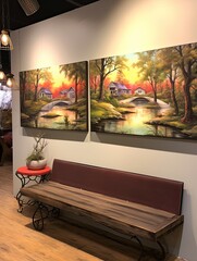 Nostalgic Route 66 Landscapes: Stream and Brook Art, Highway by Water, Bridge Scenes