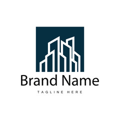 Fototapeta premium Modern City Building Logo Design, Luxurious and Simple Urban Architecture