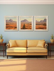 Vintage Highway Painting: Nostalgic Route 66 Landscapes - American Roadtrip Wall Art