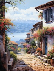 Old-World European Alleys Mountain Landscape: Panoramic Views of Alleys in Stunning Mountain Surroundings