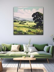 Pastoral Countryside Meadows Canvas Print Landscape - Scenic Prints & Valley Landscape