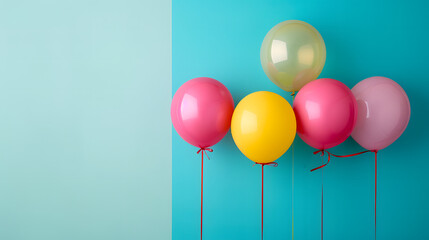 Colorful balloons on strings bring a festive vibe to any party, adding a playful touch to the celebration