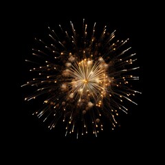 "Midnight Fireworks": Display an isolated set of fireworks bursting in the night sky on a white background with generative ai