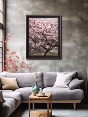 Picturesque Cherry Blossoms Wall Art: Nature's Vintage Landscape