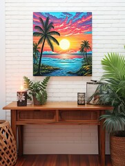 Radiant Hawaiian Sunsets Ocean Wall Decor: Coastal Art Print for Beach Moments