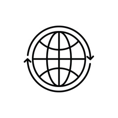 Globe icon vector flat style logo template